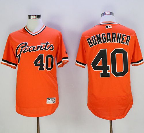 Giants #40 Madison Bumgarner Orange Flexbase Authentic Collection Cooperstown Stitched MLB jerseys
